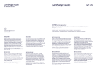 Cambridge Audio SX-70 - Installation Guide 